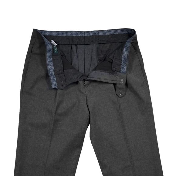 Ralph Lauren Mens Gray Dress Pants 34x32 Wool Blend Stretch Pleated Trousers - Picture 6 of 10